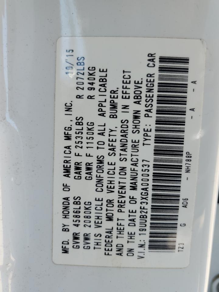 19UUB2F3XGA000537 2016 Acura Tlx