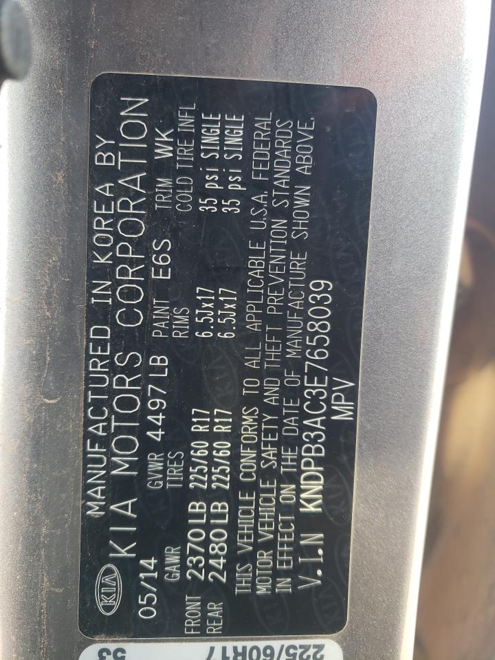 2014 Kia Sportage Base VIN: KNDPB3AC3E7658039 Lot: 67246274