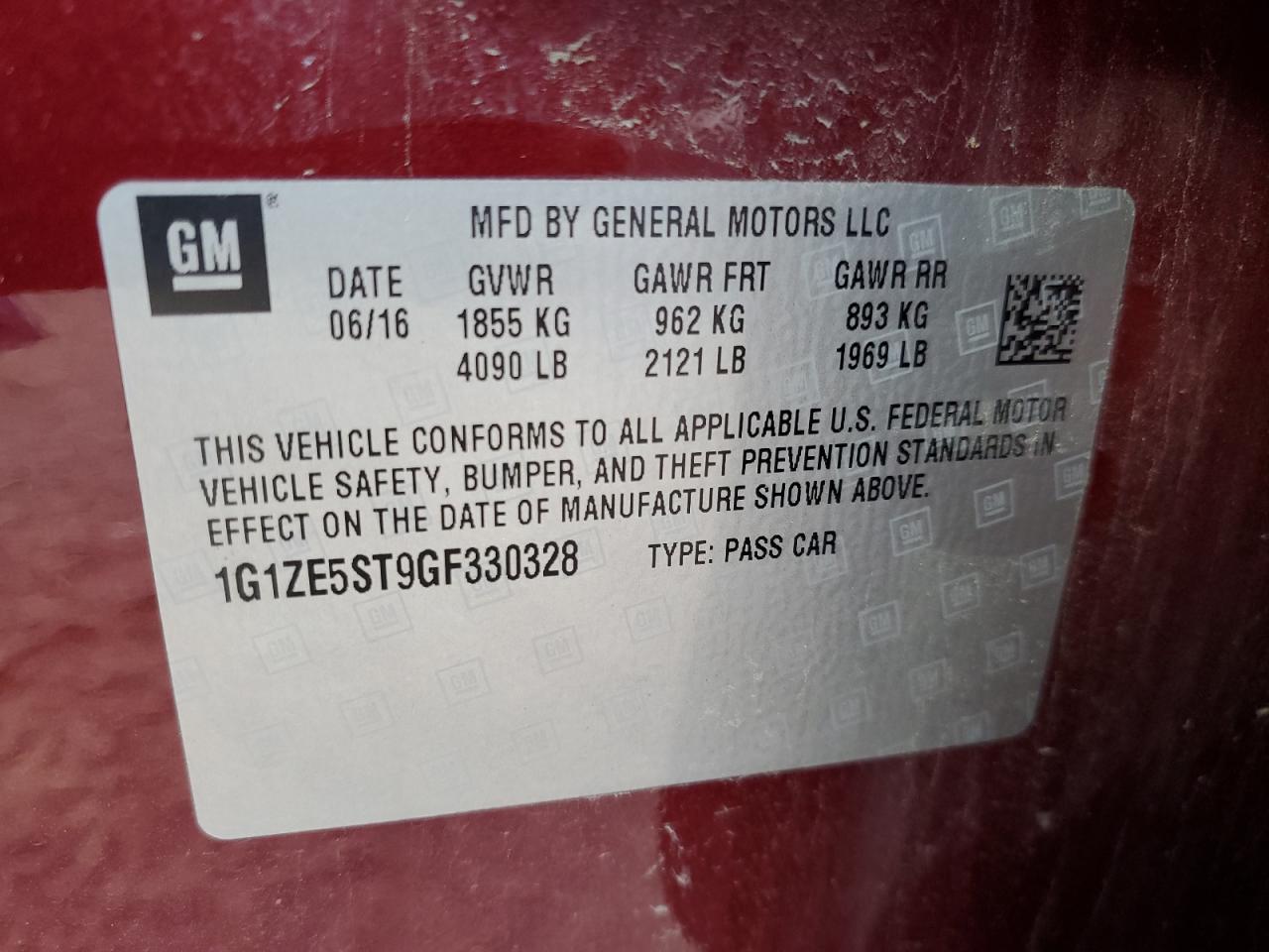 1G1ZE5ST9GF330328 2016 CHEVROLET MALIBU - Image 12