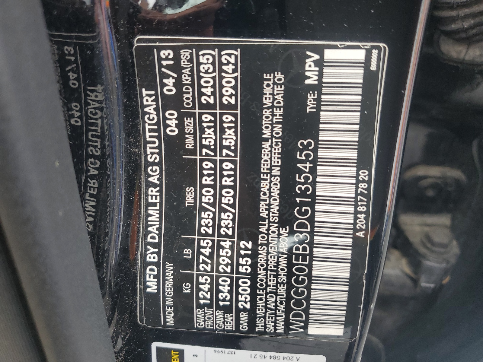 WDCGG0EB3DG135453 2013 Mercedes-Benz Glk 250 Bluetec