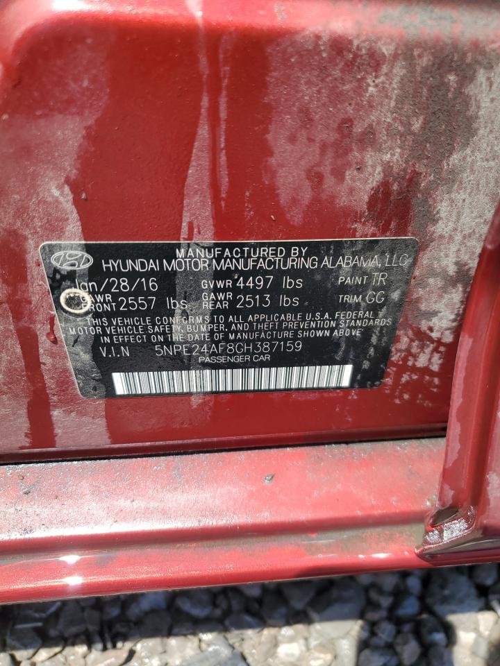 2016 Hyundai Sonata Se VIN: 5NPE24AF8GH387159 Lot: 66662664