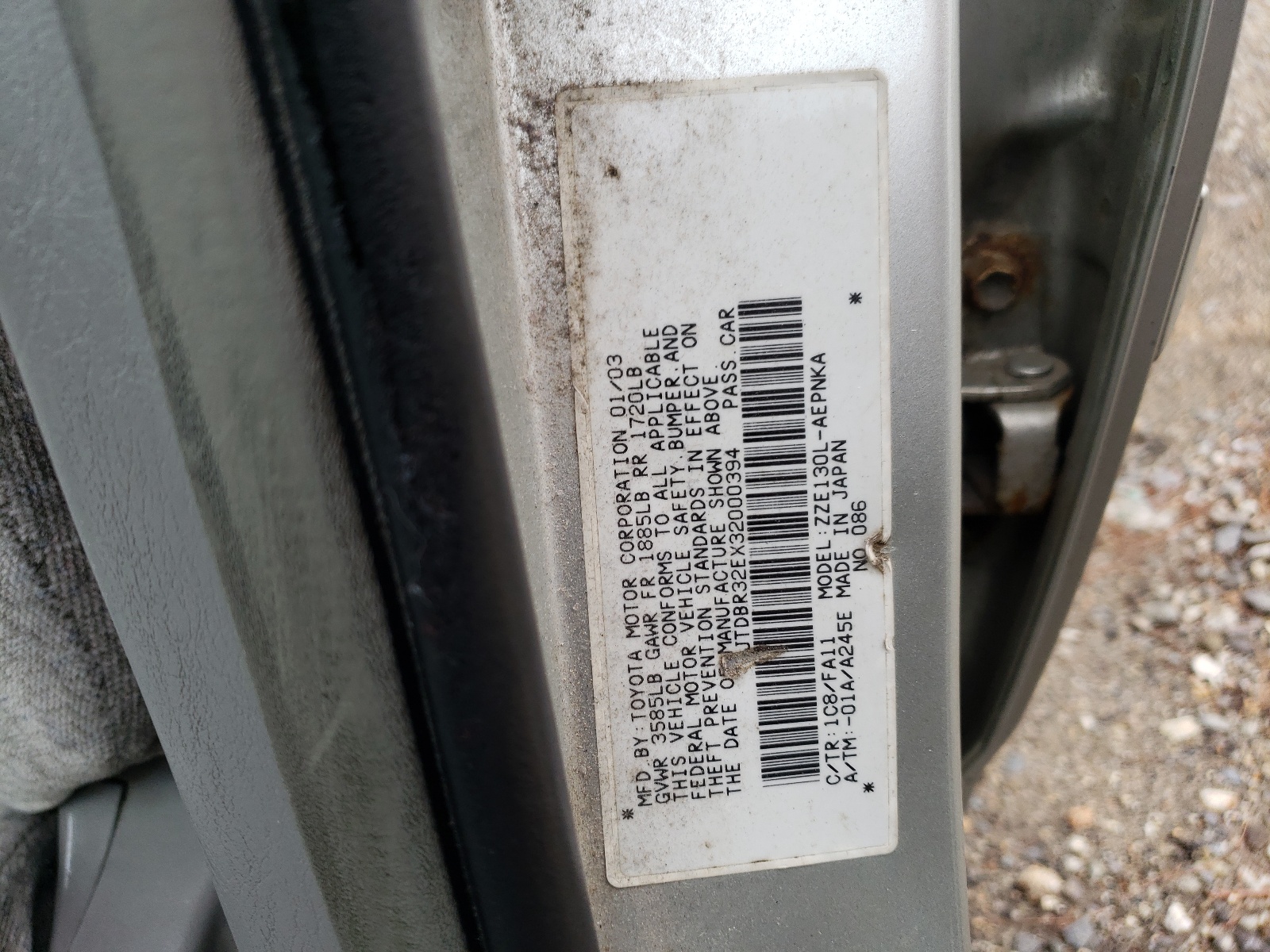 JTDBR32EX32000394 2003 Toyota Corolla Ce