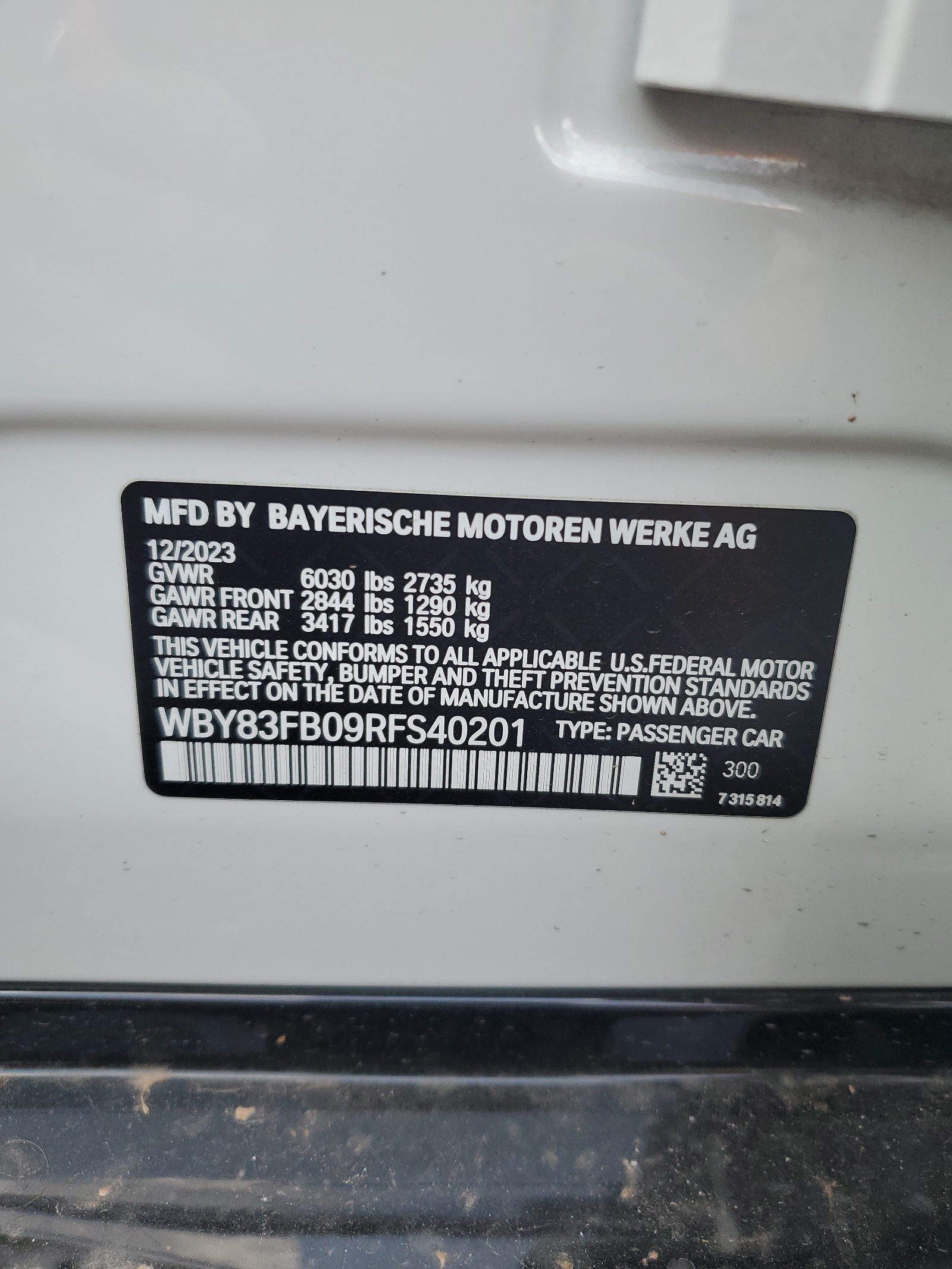 WBY83FB09RFS40201 2024 BMW I4 xDrive 40
