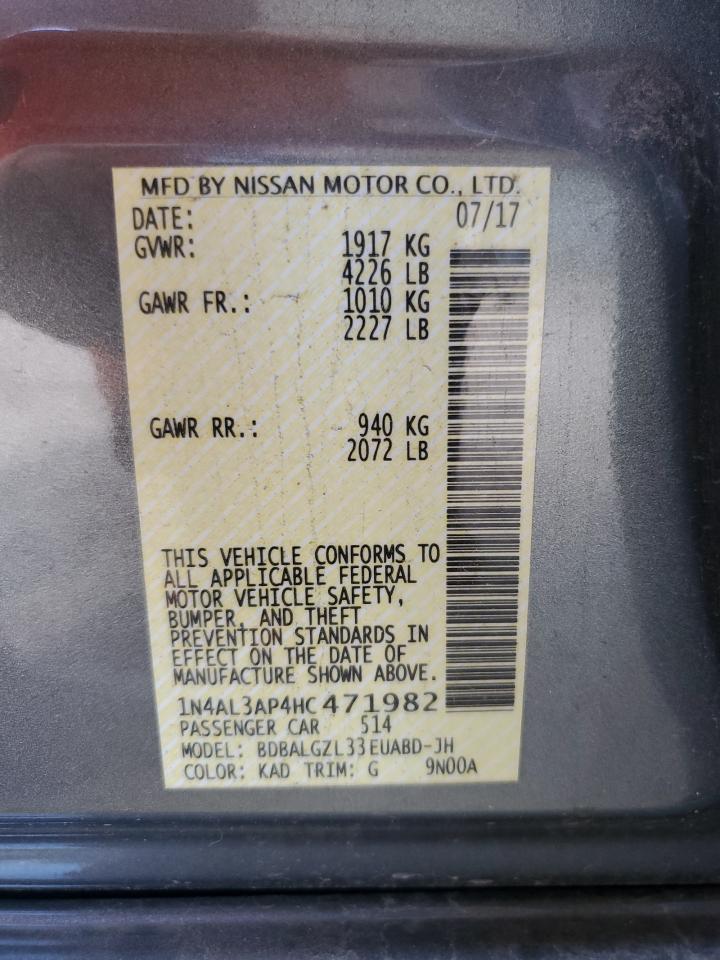 2017 Nissan Altima 2.5 VIN: 1N4AL3AP4HC471982 Lot: 67074264