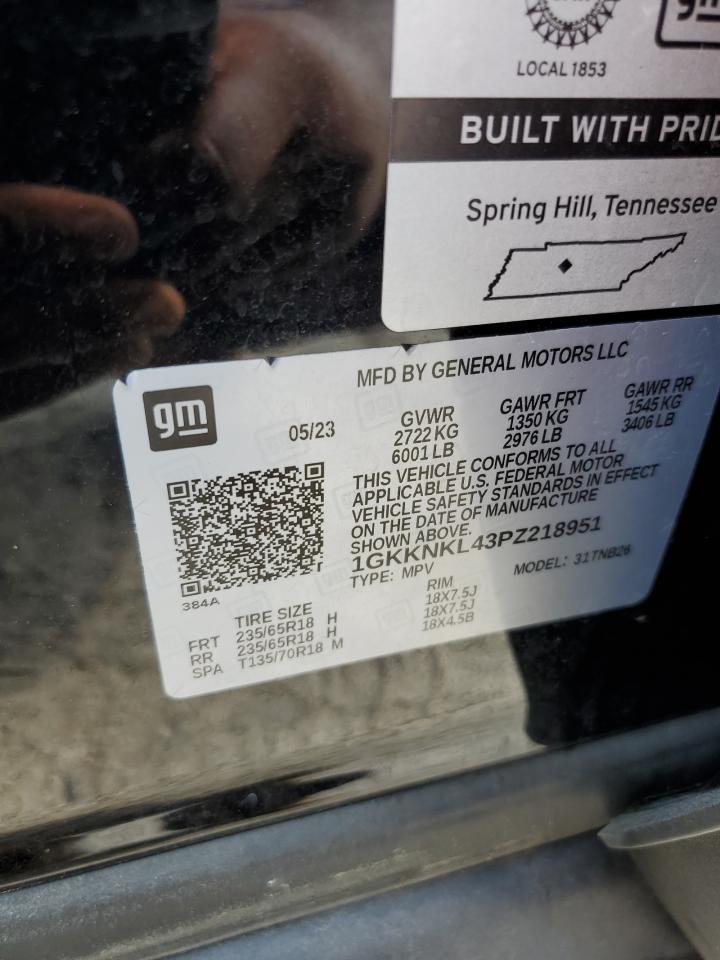 2023 GMC Acadia Sle VIN: 1GKKNKL43PZ218951 Lot: 65229464