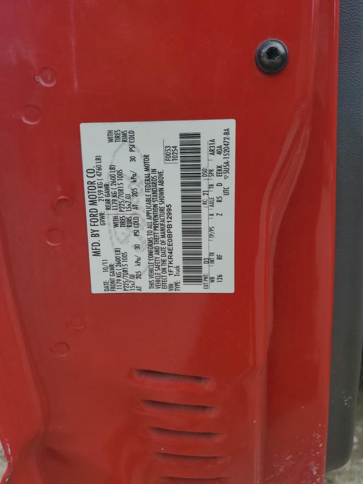 2011 Ford Ranger Super Cab VIN: 1FTKR4EE0BPB12995 Lot: 66135794