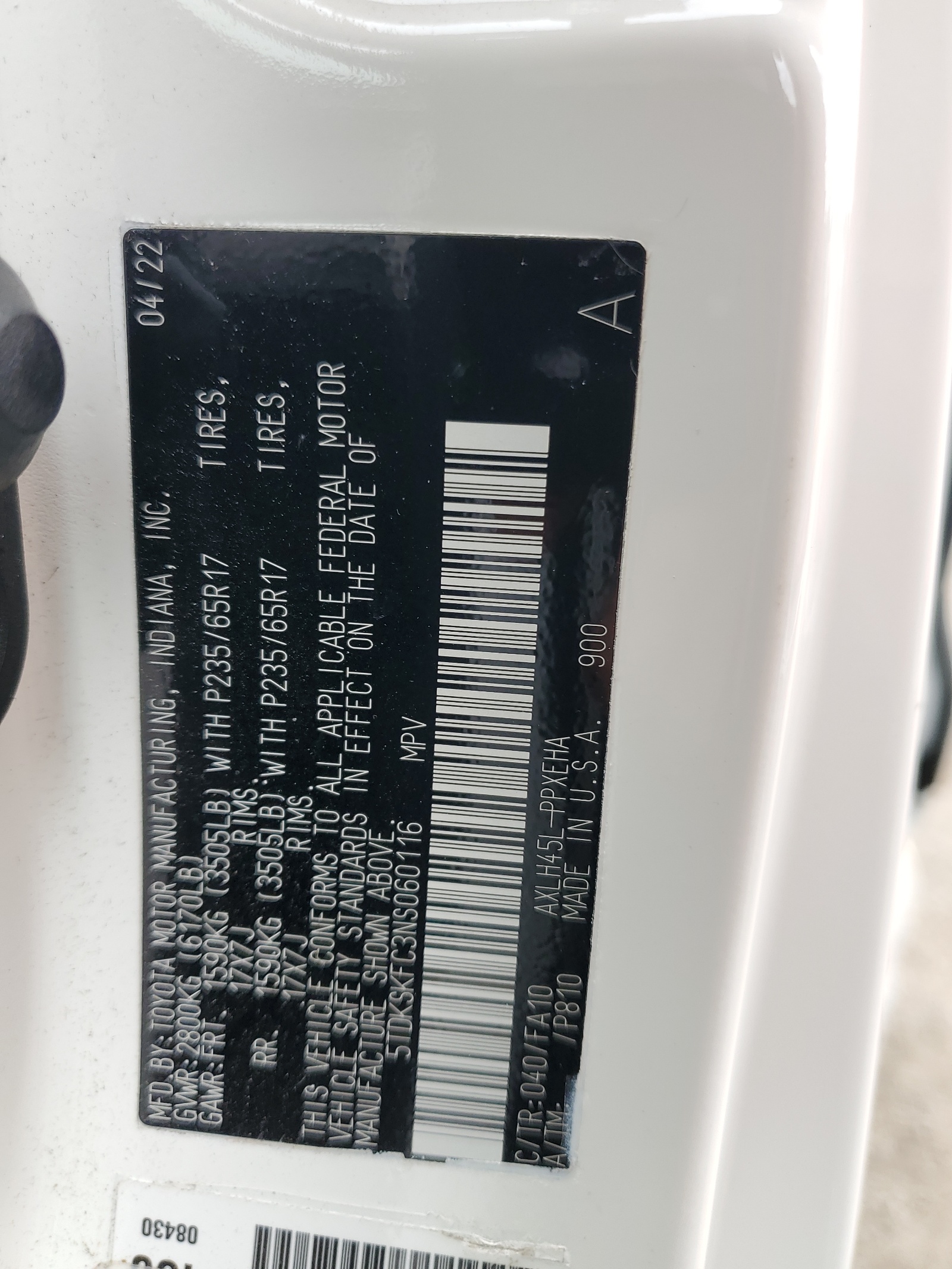 5TDKSKFC3NS060116 2022 Toyota Sienna Le