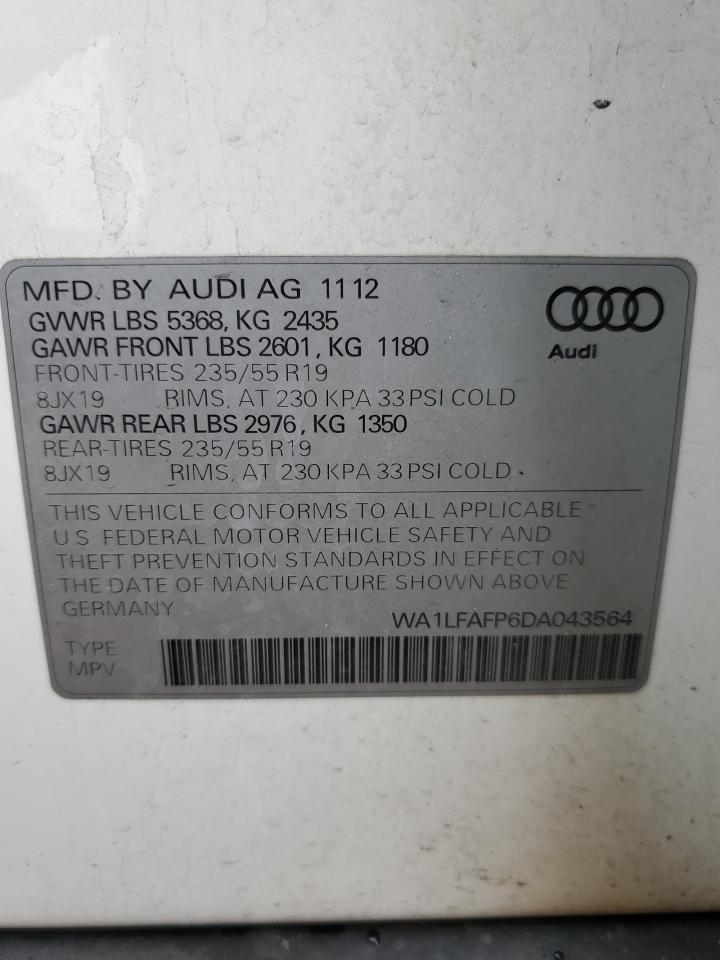 WA1LFAFP6DA043564 2013 Audi Q5 Premium Plus