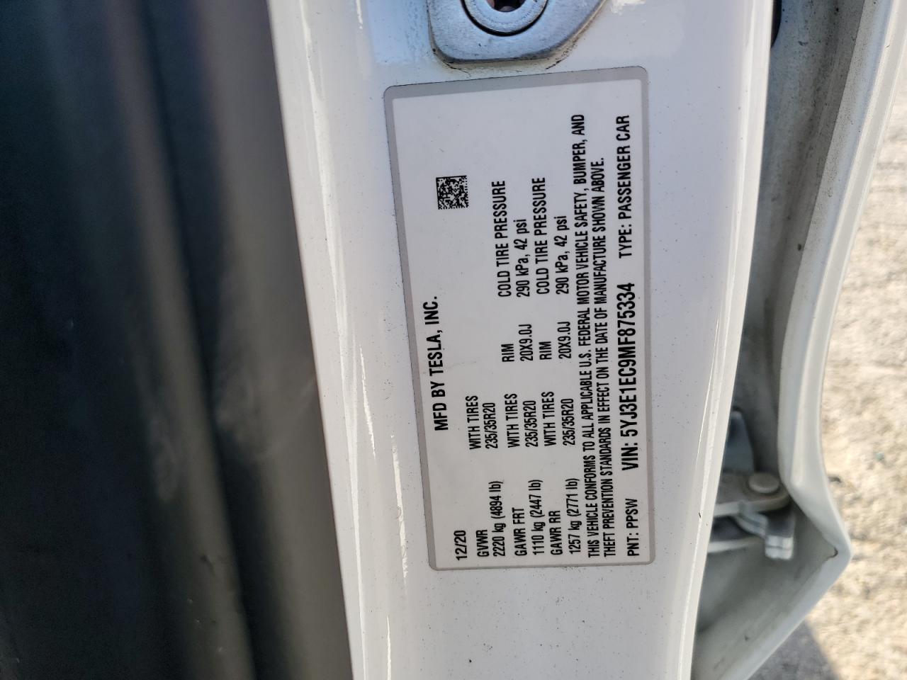 5YJ3E1EC9MF875334 2021 TESLA MODEL 3 - Image 15