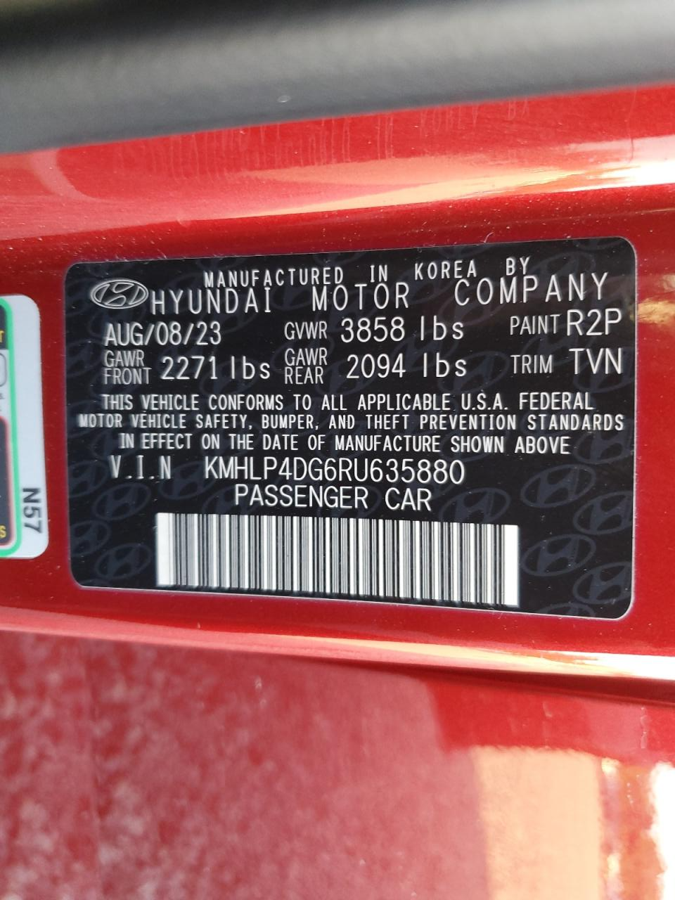 KMHLP4DG6RU635880 2024 Hyundai Elantra Limited