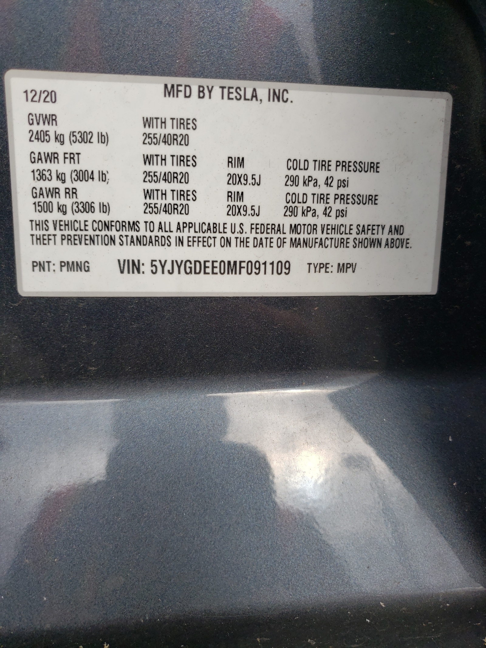 5YJYGDEE0MF091109 2021 Tesla Model Y