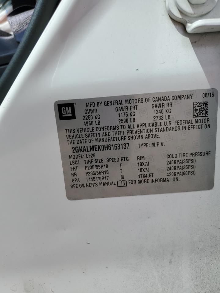 2GKALMEK0H6163137 2017 GMC Terrain Sle