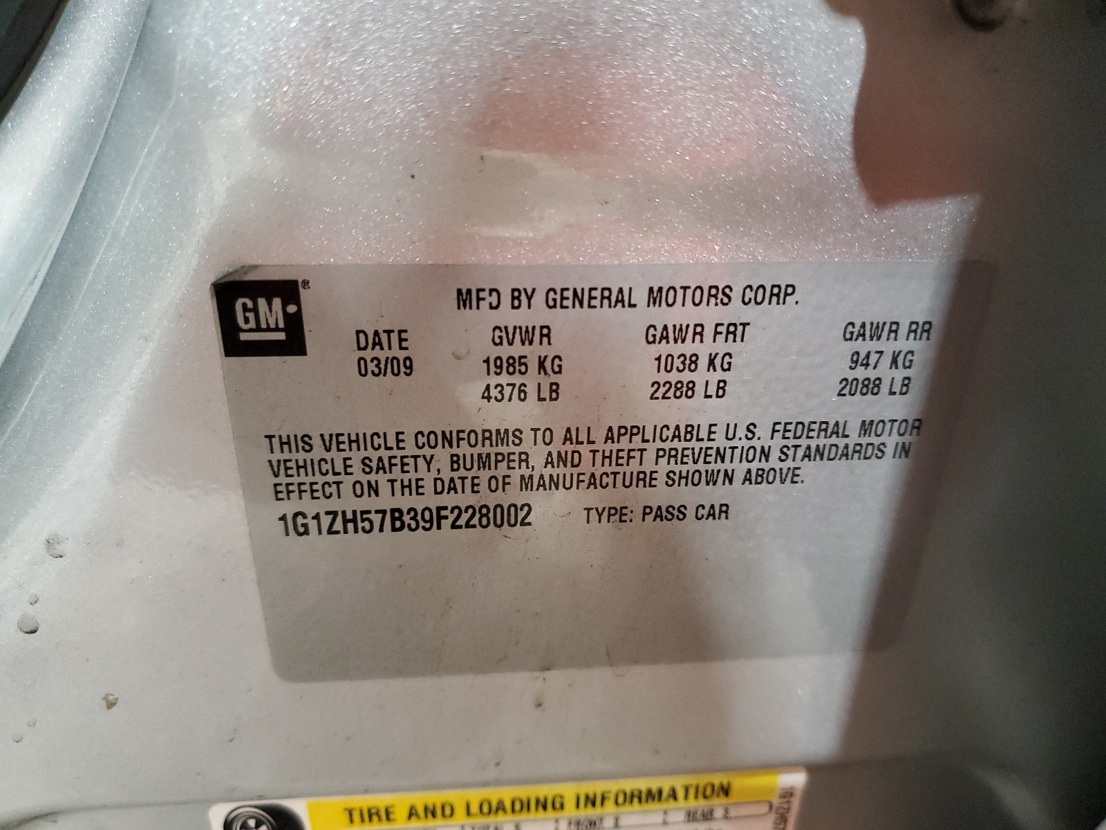 1G1ZH57B39F228002 2009 Chevrolet Malibu 1Lt