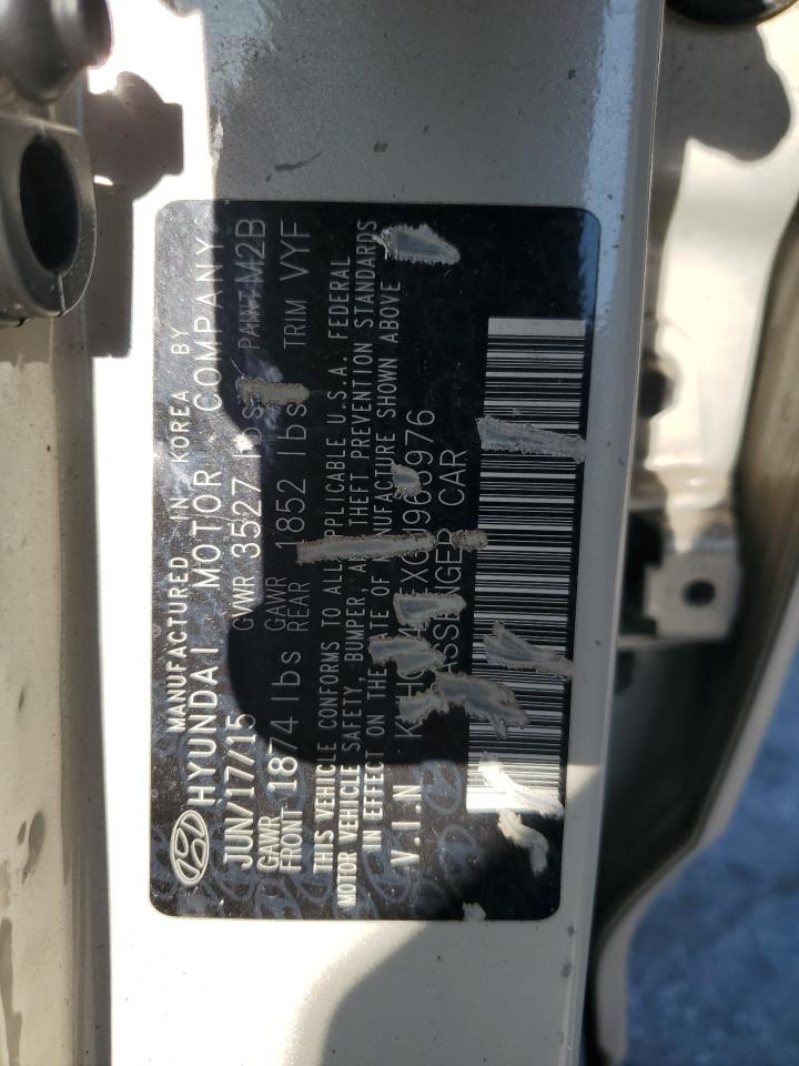 2016 Hyundai Accent Se VIN: KMHCT4AEXGU963976 Lot: 67155004