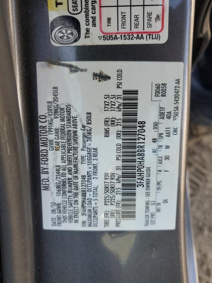 3FAHP0HA8BR127048 2011 Ford Fusion Se