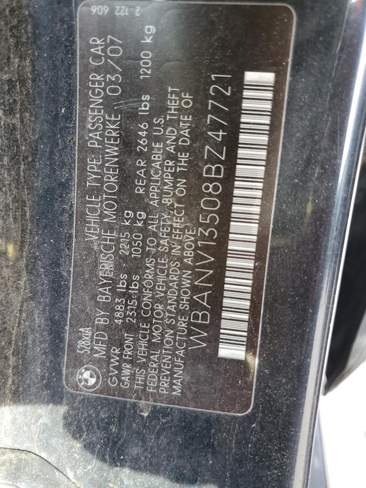 2008 BMW 528 Xi VIN: WBANV13508BZ47721 Lot: 65857064