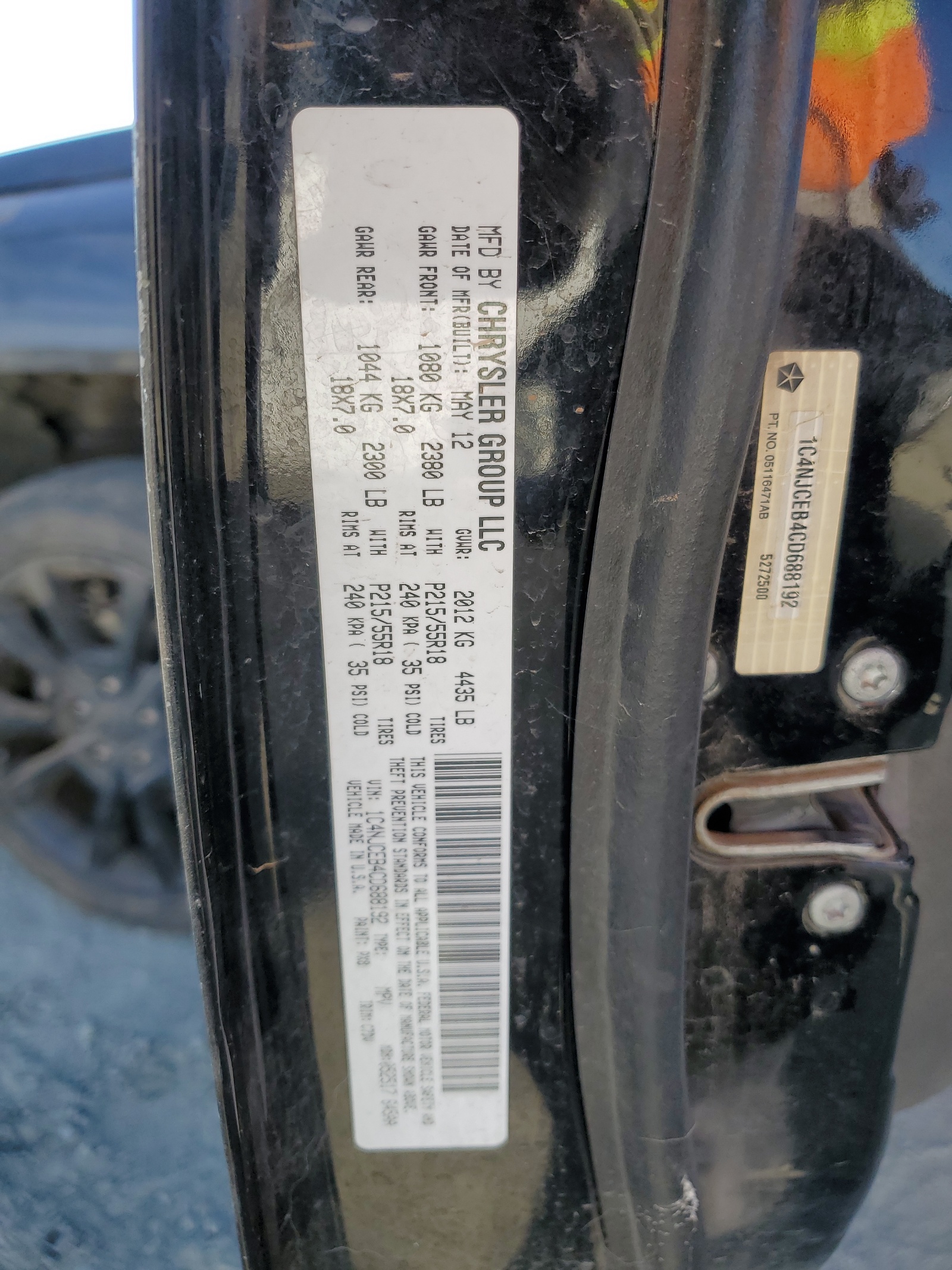 1C4NJCEB4CD688192 2012 Jeep Compass Latitude