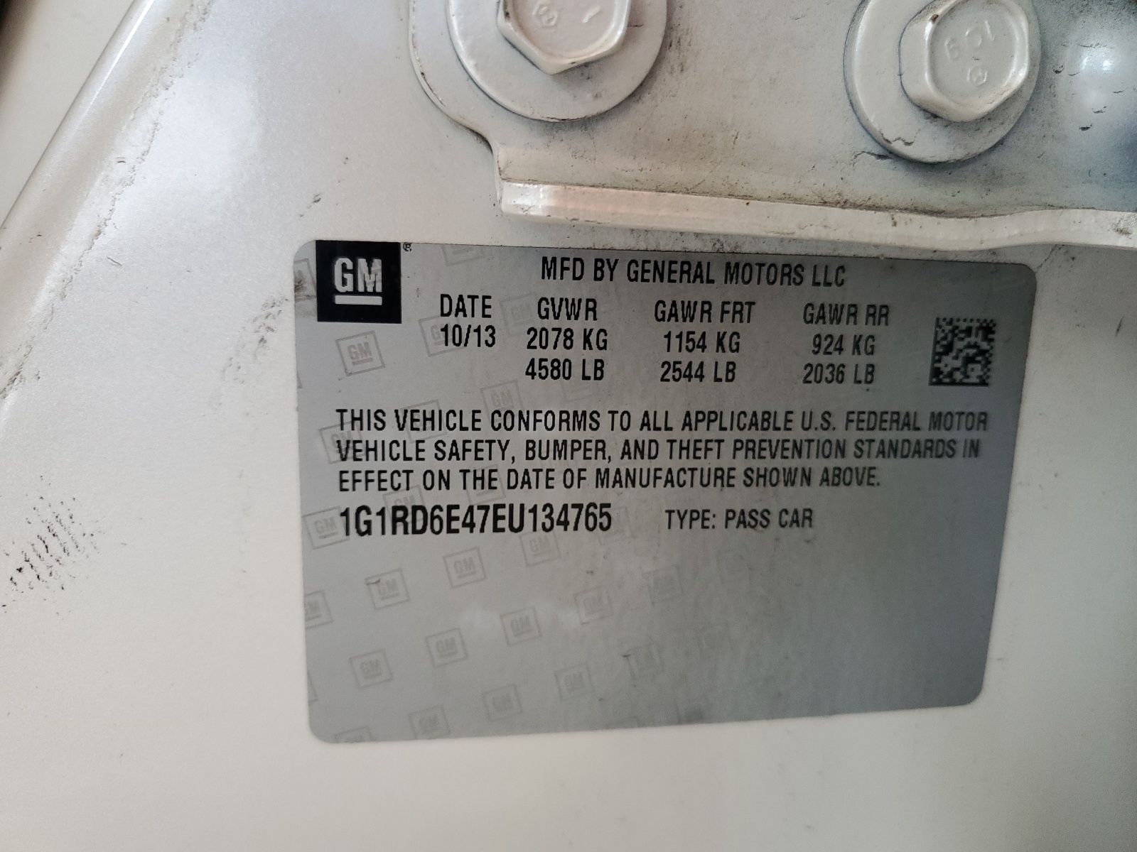 1G1RD6E47EU134765 2014 Chevrolet Volt