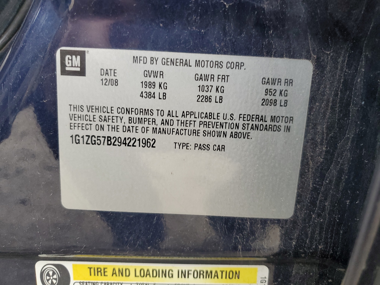 1G1ZG57B294221962 2009 Chevrolet Malibu Ls