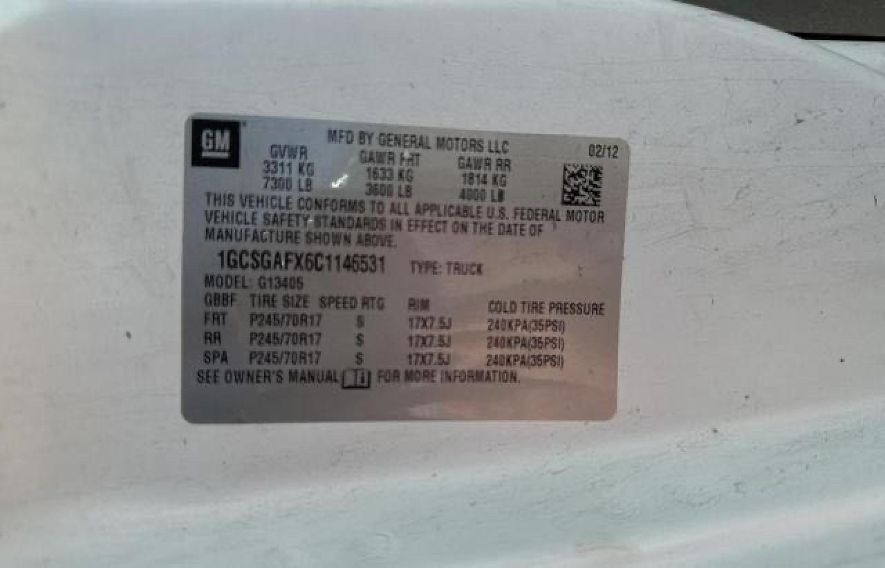 2012 Chevrolet Express G1500 VIN: 1GCSGAFX6C146531 Lot: 68447924