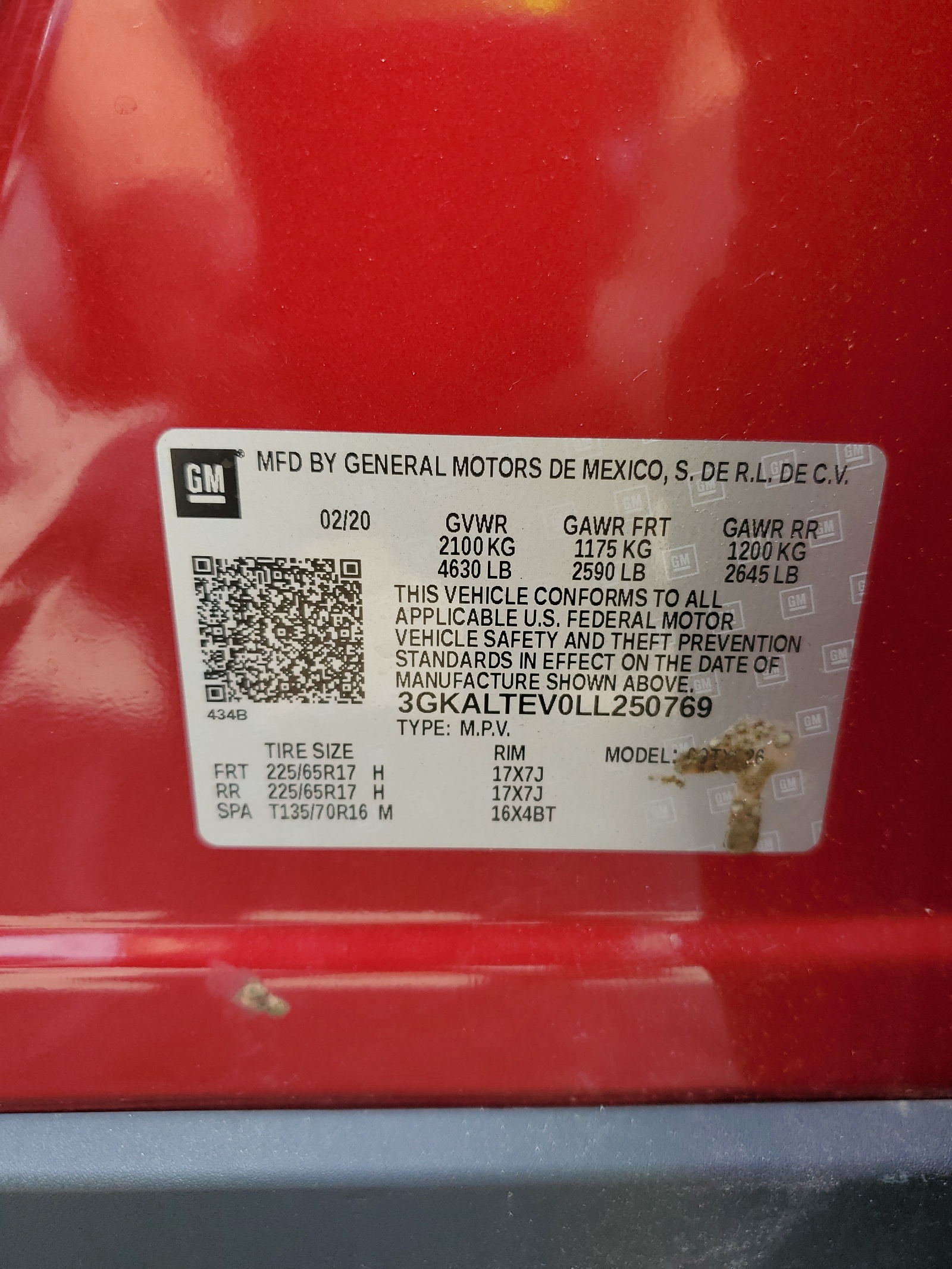 3GKALTEV0LL250769 2020 GMC Terrain Sle