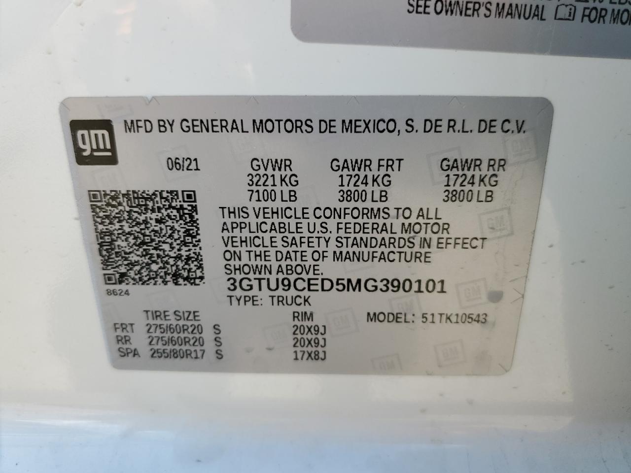 3GTU9CED5MG390101 2021 GMC Sierra K1500 Elevation