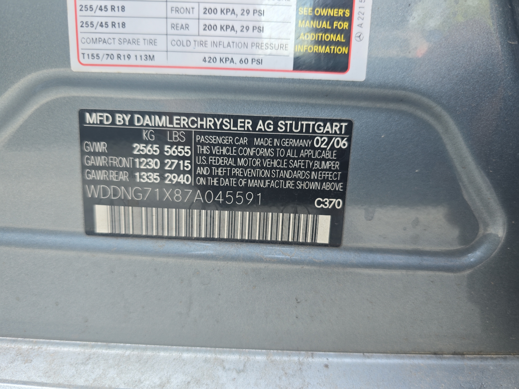 WDDNG71X87A045591 2007 Mercedes-Benz S 550