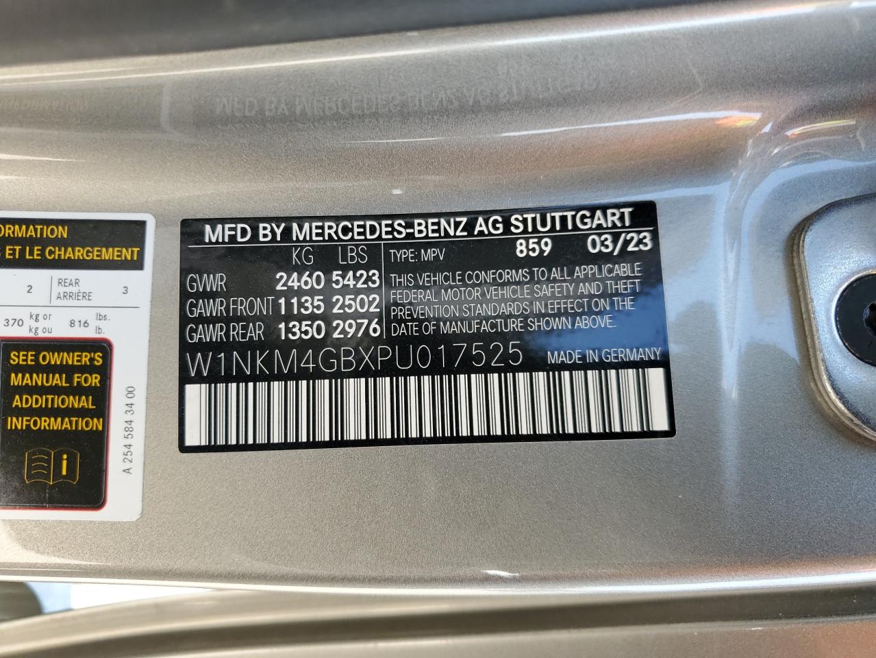 W1NKM4GBXPU017525 2023 Mercedes-Benz Glc 300