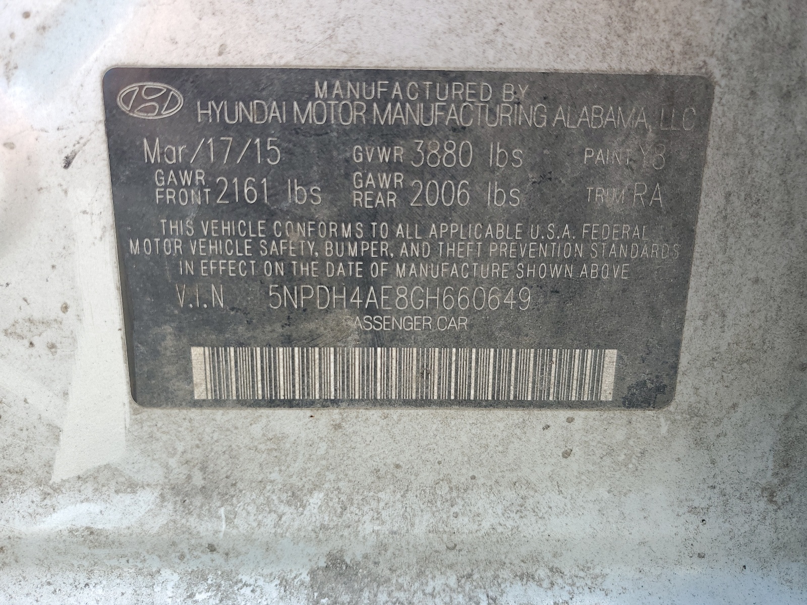 5NPDH4AE8GH660649 2016 Hyundai Elantra Se