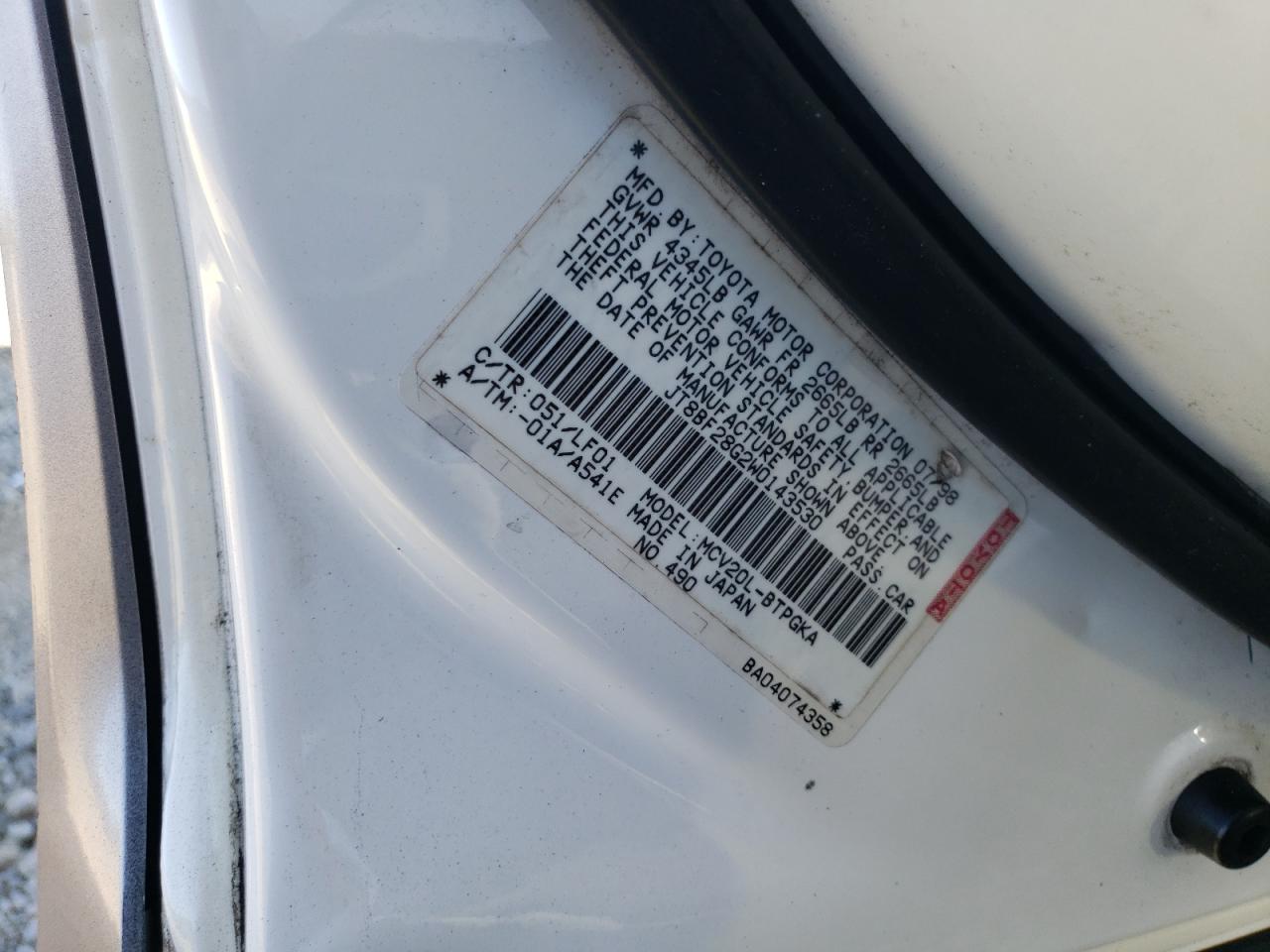 1998 Lexus Es 300 VIN: JT8BF28G2W0143530 Lot: 67268324