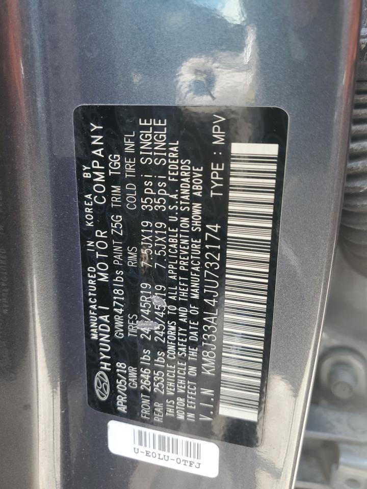 2018 Hyundai Tucson Sport VIN: KM8J33AL4JU732174 Lot: 67264694