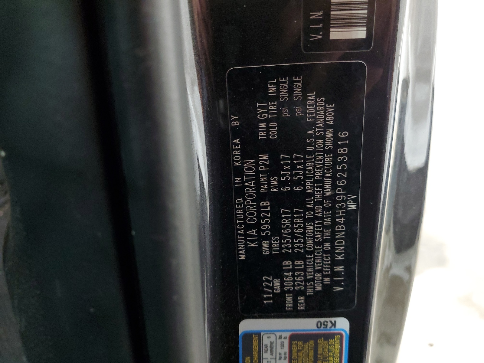 KNDNB4H39P6253816 2023 Kia Carnival Lx