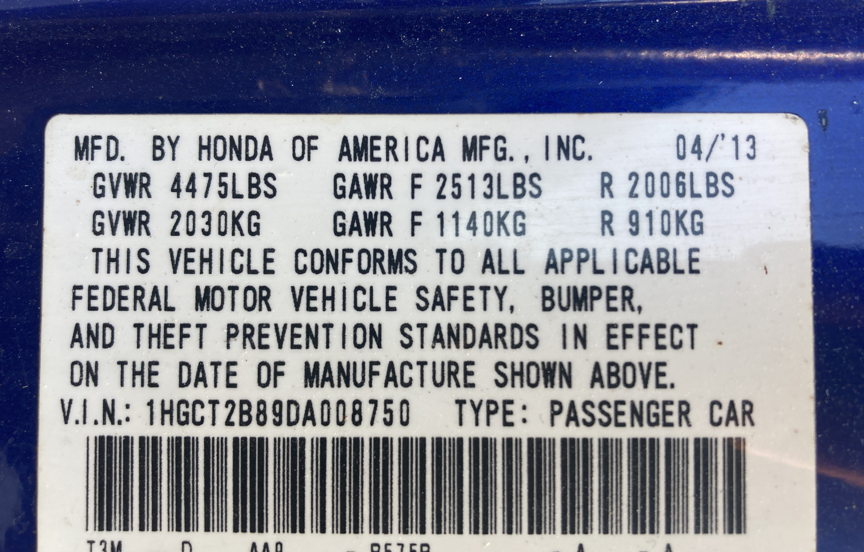 2013 Honda Accord Exl vin: 1HGCT2B89DA008750