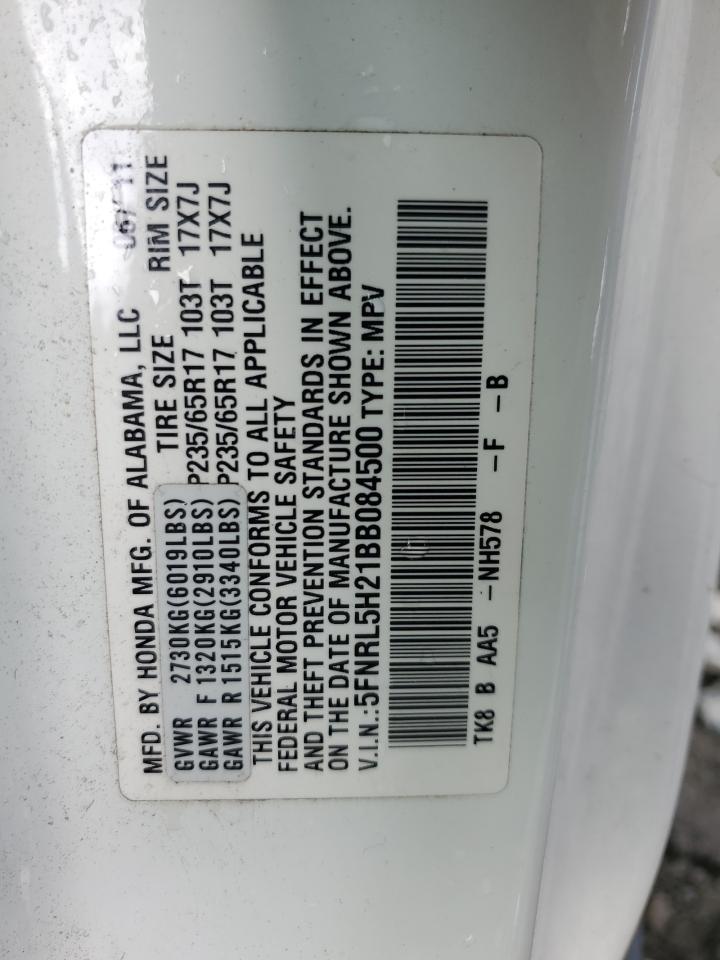 5FNRL5H21BB084500 2011 Honda Odyssey Lx