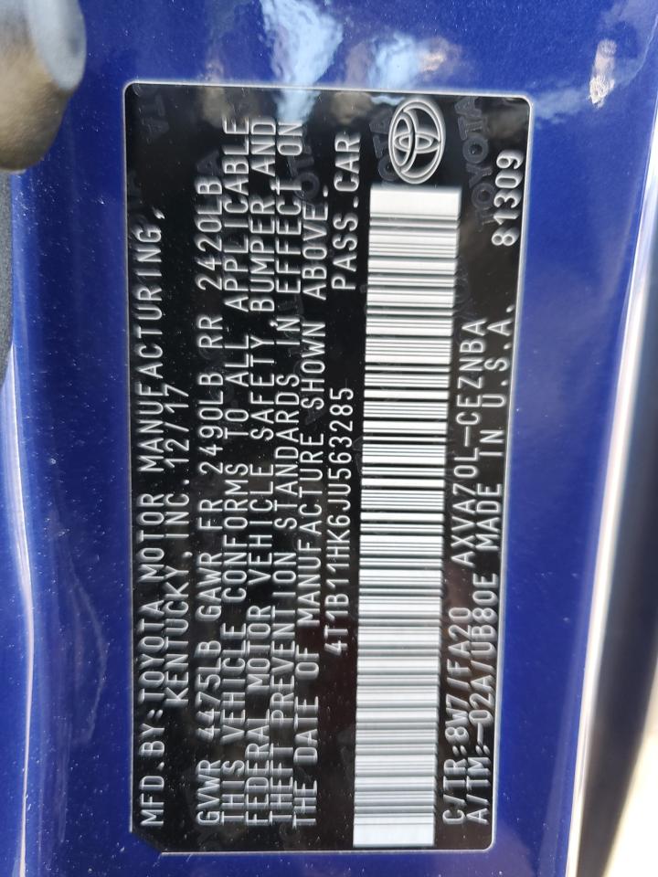 4T1B11HK6JU563285 2018 TOYOTA CAMRY - Image 14