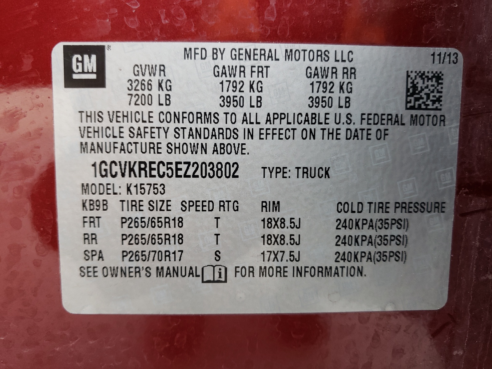 2014 Chevrolet Silverado K1500 Lt vin: 1GCVKREC5EZ203802