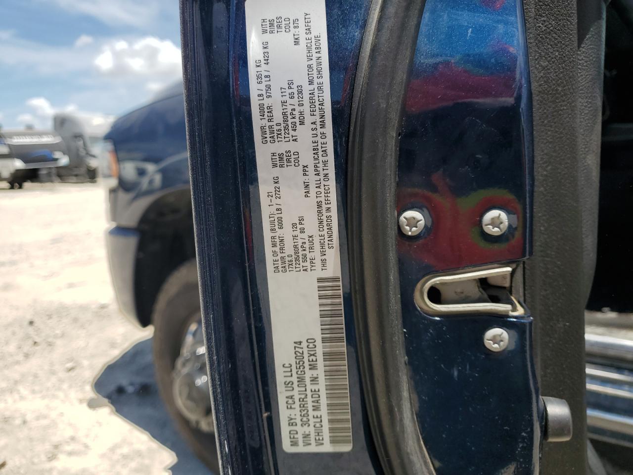 3C63RRJL0MG550274 2021 Ram 3500 Laramie