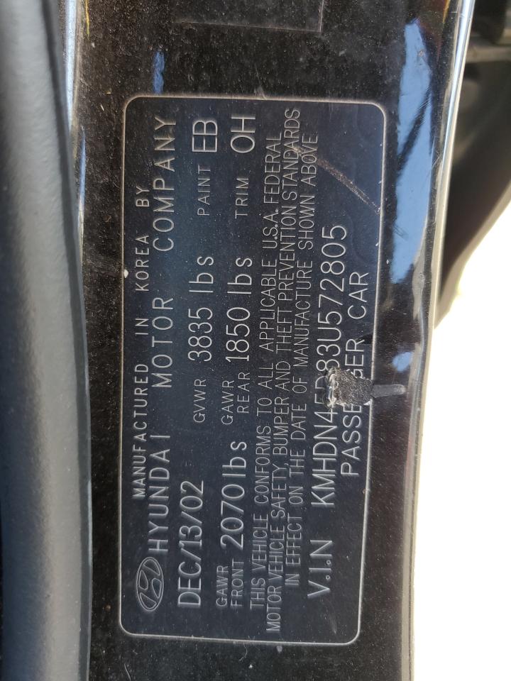 KMHDN45D83U572805 2003 Hyundai Elantra Gls