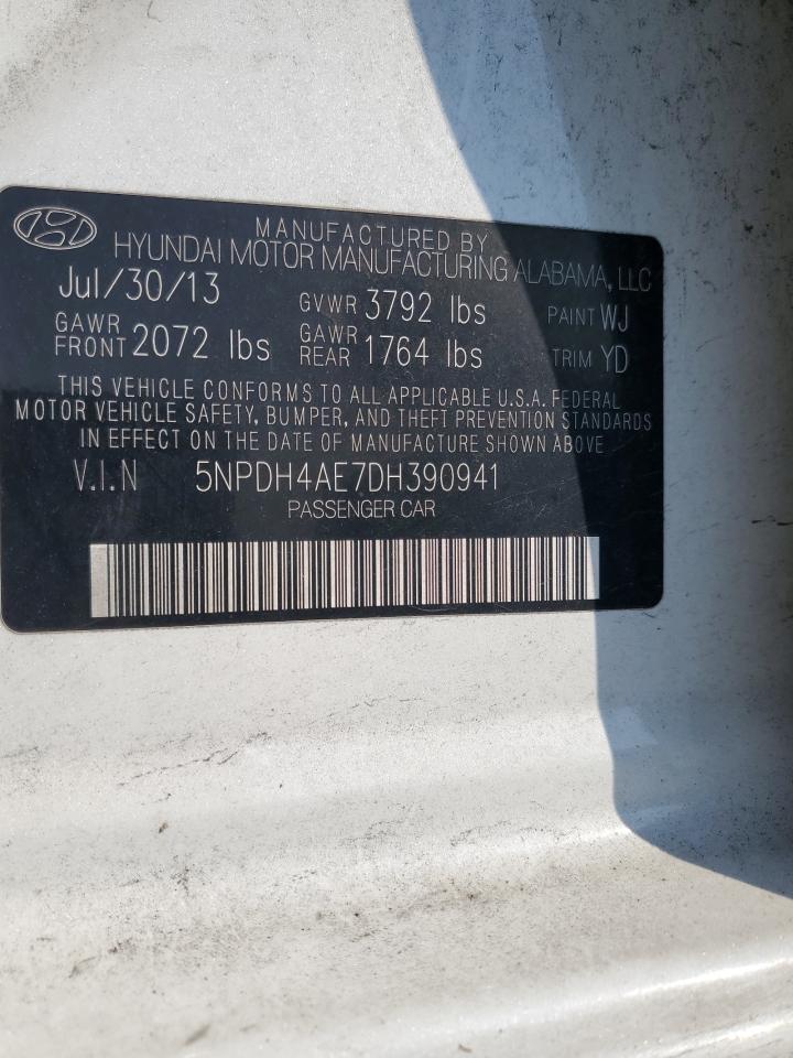 2013 Hyundai Elantra Gls VIN: 5NPDH4AE7DH390941 Lot: 66744814