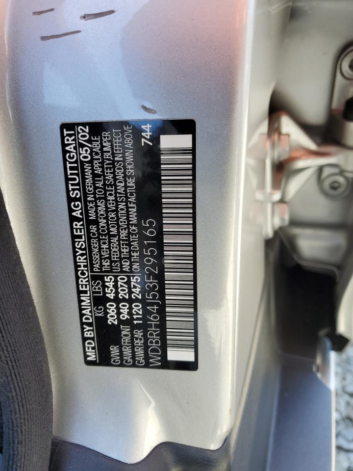 2003 Mercedes-Benz C 320 VIN: WDBRH64J53F295165 Lot: 64666744