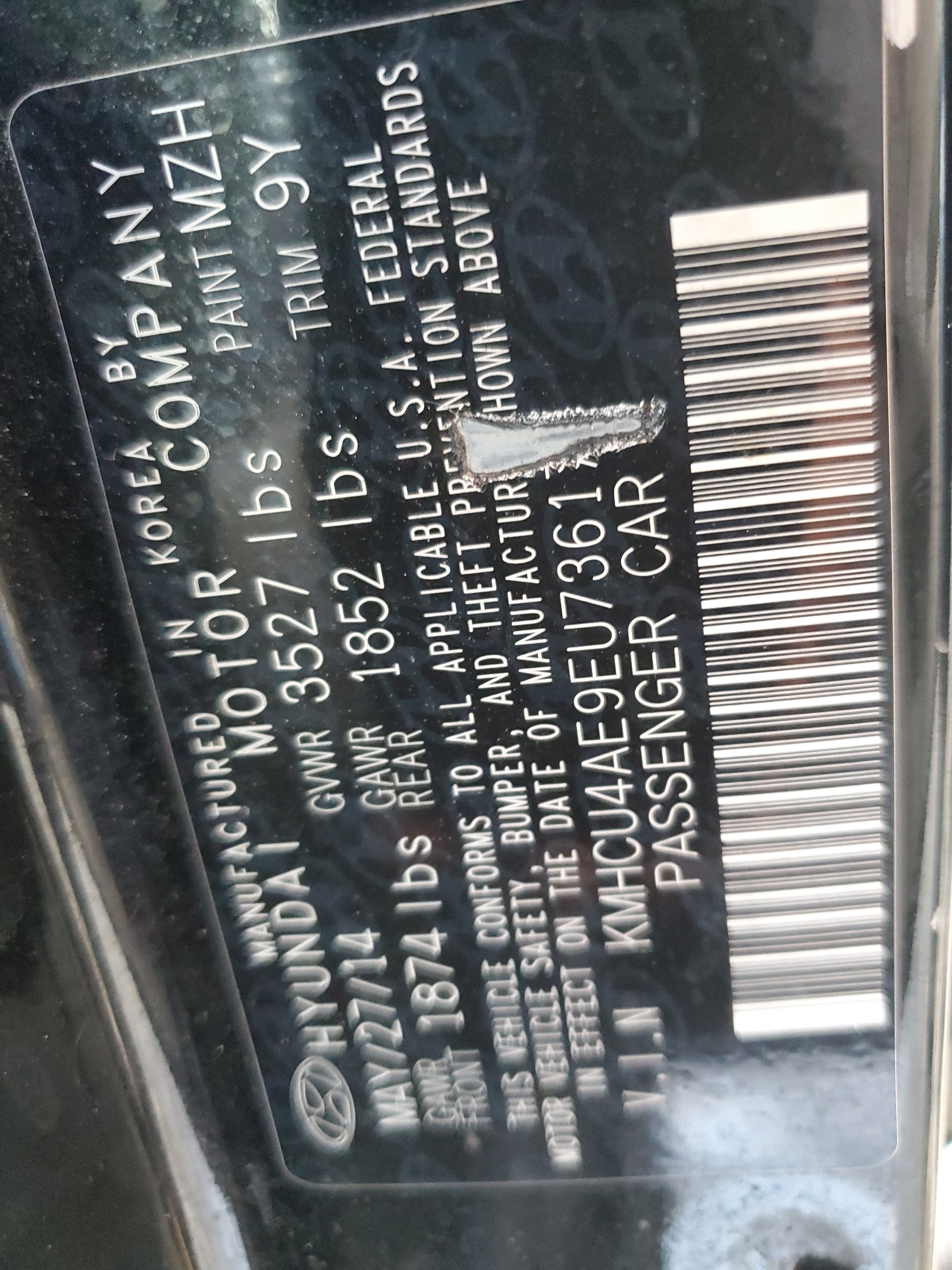 KMHCU4AE9EU736174 2014 Hyundai Accent Gls