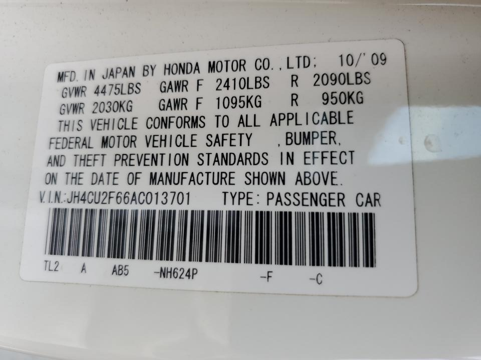 JH4CU2F66AC013701 2010 Acura Tsx