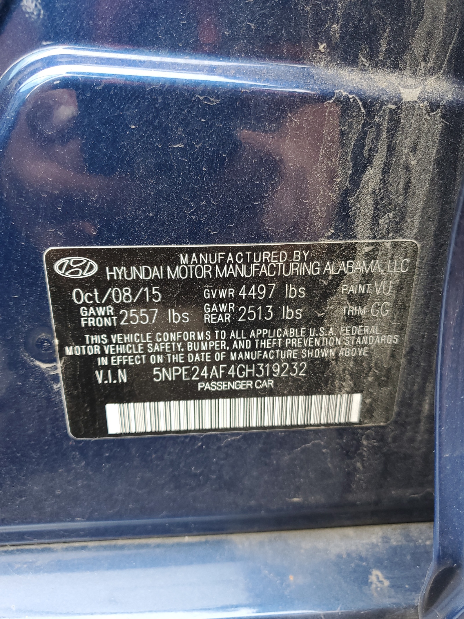 5NPE24AF4GH319232 2016 Hyundai Sonata Se
