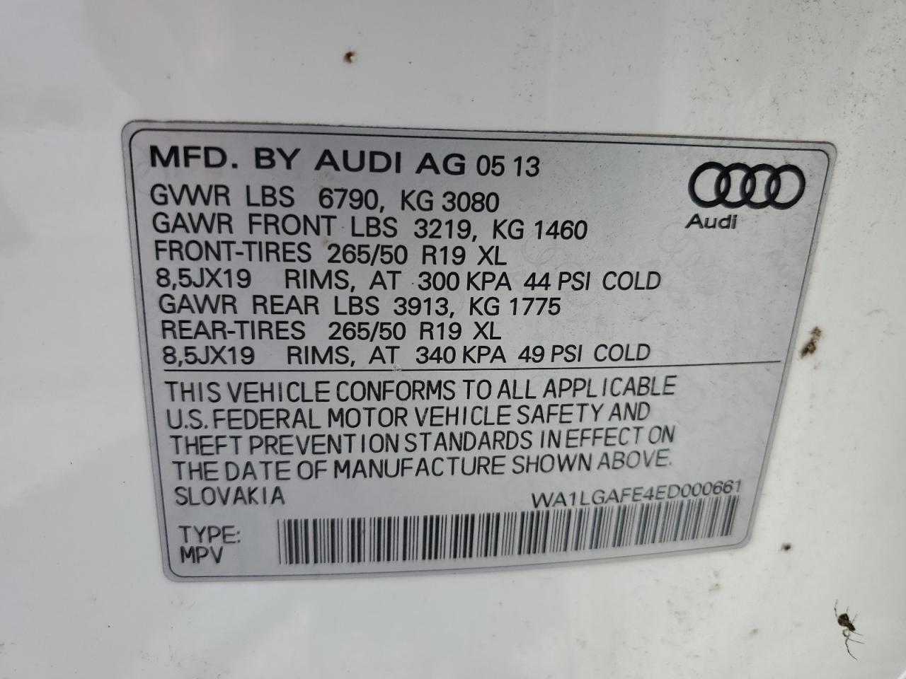 WA1LGAFE4ED000661 2014 Audi Q7 Premium Plus