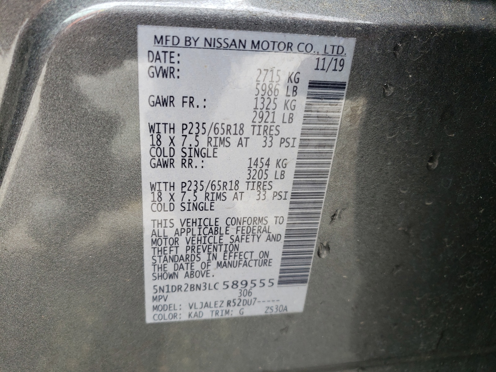 5N1DR2BN3LC589555 2020 Nissan Pathfinder Sv