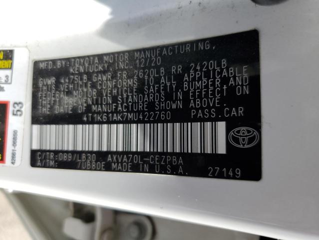 4T1K61AK7MU422760 Toyota Camry XSE 14