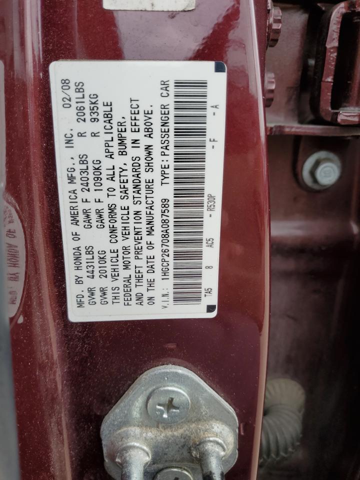 1HGCP26708A087589 2008 Honda Accord Ex