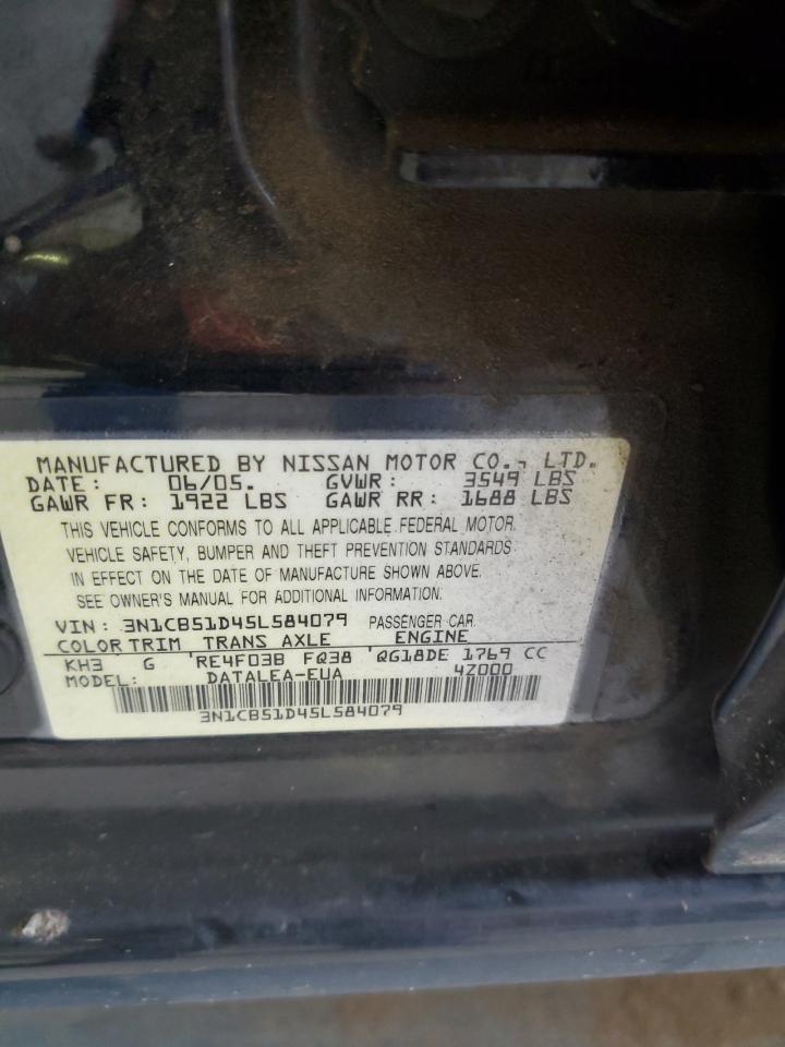 3N1CB51D45L584079 2005 Nissan Sentra 1.8