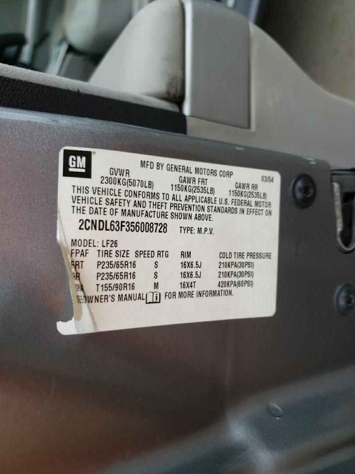 2CNDL63F356008728 2005 Chevrolet Equinox Lt