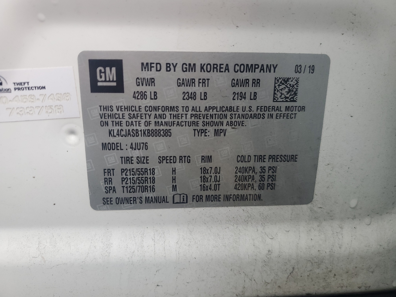 KL4CJASB1KB888385 2019 Buick Encore Preferred